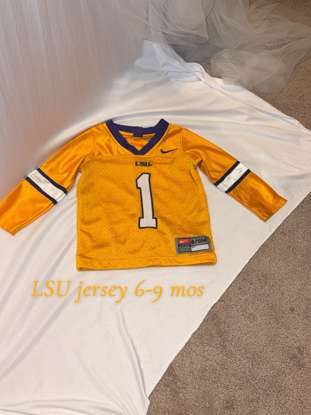 Nike LSU Baby Jersey - Size 6-9 mos.